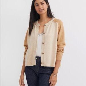 LOFT Colorblock Saddle Sleeve Cardigan - Size Small - NWT
